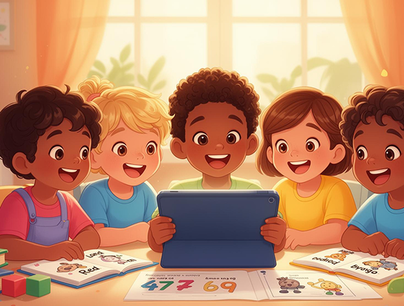 Crianças aprendendo com AlphaPlay